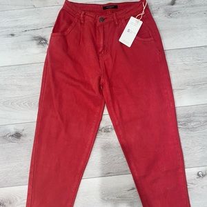 Coral Fashion nova high rise mom jeans